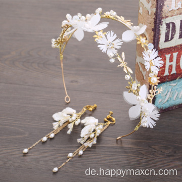 Blume Hochzeit Blattgoldkristall Kopfbedeckung Braut